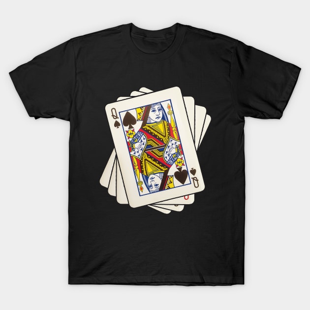 Queen Of Spades T-Shirt by Cards By Harris